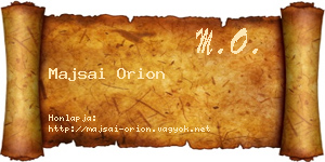 Majsai Orion névjegykártya